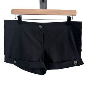 Arden B Black  Shorts with Cuffed Hem